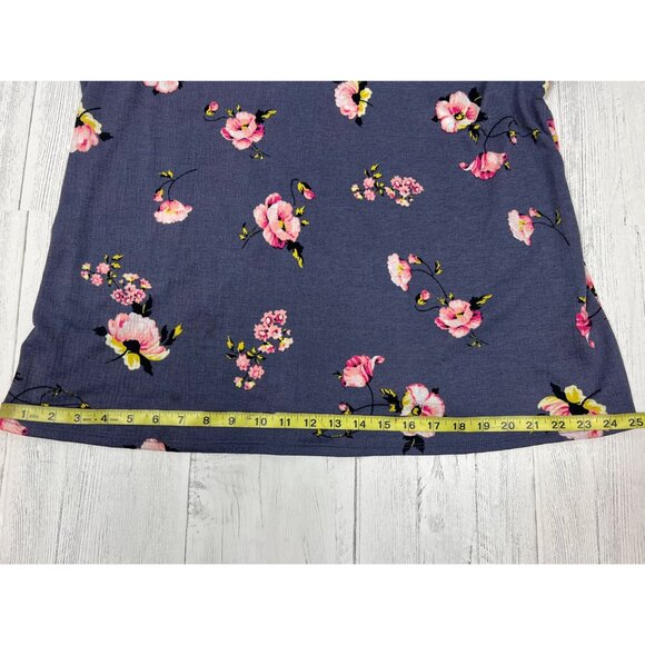 Lauren Conrad Womens Floral Print Bell Sleeve Blouse XL Purple/Pink Polyester - Picture 5 of 12